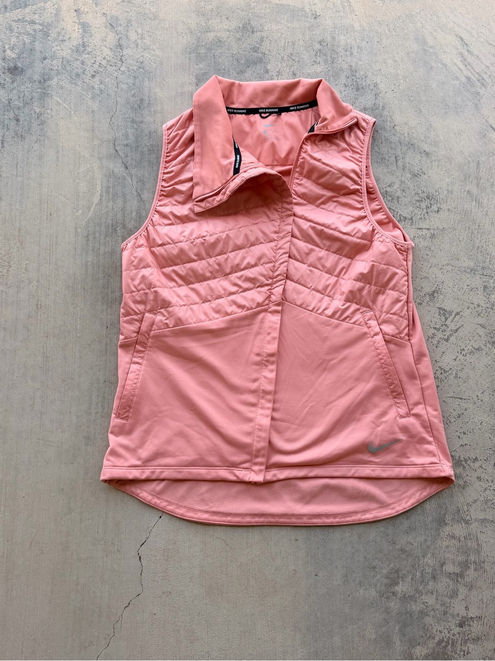 Nike running Women's Coral Pink Quilted Active Vest
